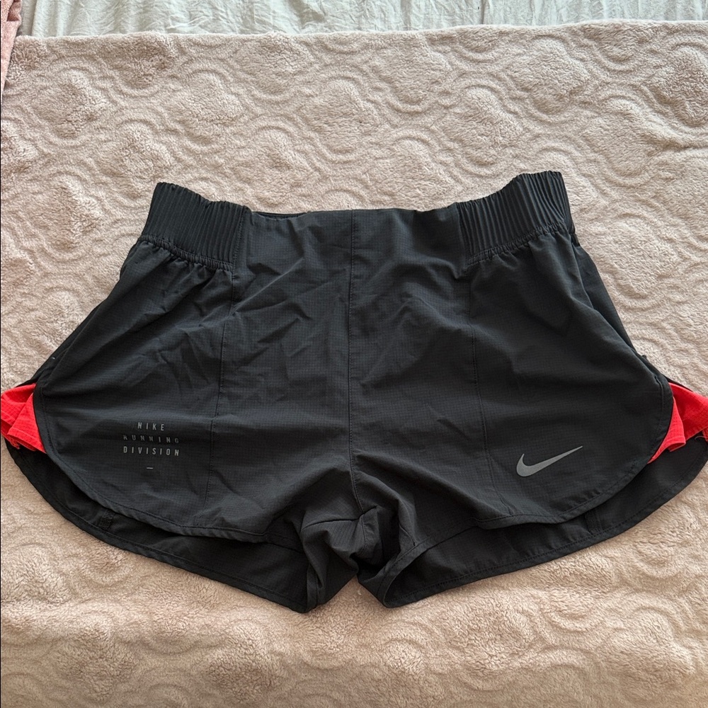 Nike Women's Black and Red Athletic Shorts
